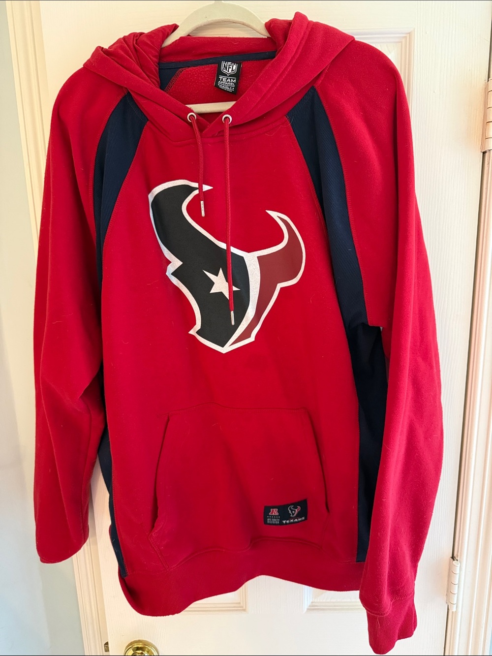 NFL Red & Navy Houston Texans Zip-Up Hoodie Sweatshirt